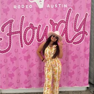 Show Me Your MuMu Yellow Floral Jumpsuit